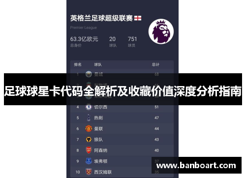 足球球星卡代码全解析及收藏价值深度分析指南